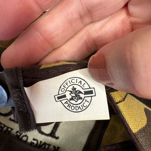 Vintage Bud King Of Beers Hat Cap Mens Snapback Brown Camouflage Made in USA 80s - Picture 8 of 12